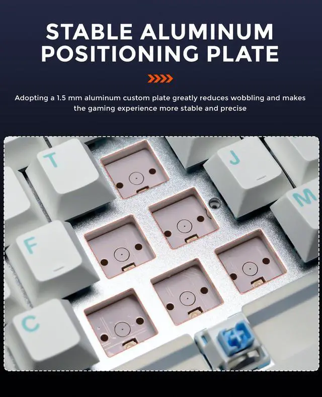 Alt view image 3 of 7 - EK75RT Rapid Trigger Wired Gaming Keyboard, Hall Effect Magnetic Switch Mechanical Keyboard, Adjustable Actuation, 75% TKL with Knob, Magnetic Sensing RGB Backlit, PBT Keycaps for FPS