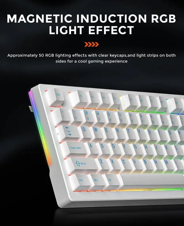 Alt view image 6 of 7 - EK75RT Rapid Trigger Wired Gaming Keyboard, Hall Effect Magnetic Switch Mechanical Keyboard, Adjustable Actuation, 75% TKL with Knob, Magnetic Sensing RGB Backlit, PBT Keycaps for FPS