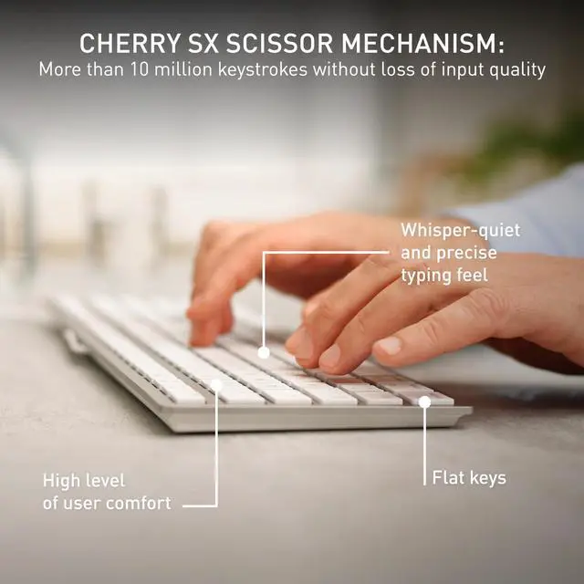 Alt view image 5 of 7 - KC 6000 Slim for MAC, Wired Mac Keyboard with Number Pad, USB-A Connection, Whisper-Quiet Keys, Thin Design, SX Scissor Switches, QWERTY, Silver/White