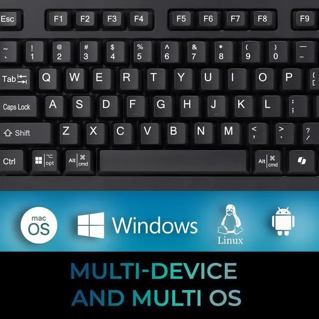 Alt view image 3 of 7 - EasyTouch 445 Touchpad Keyboard, Black (AKB-445UB)