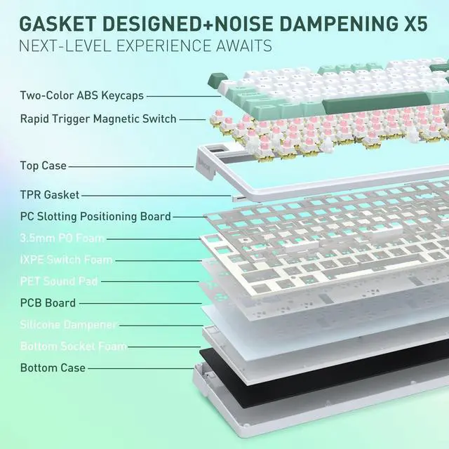 Alt view image 4 of 7 - K745 HE Wired Hall-Effect Magnetic Rapid Trigger Gaming Keyboard
