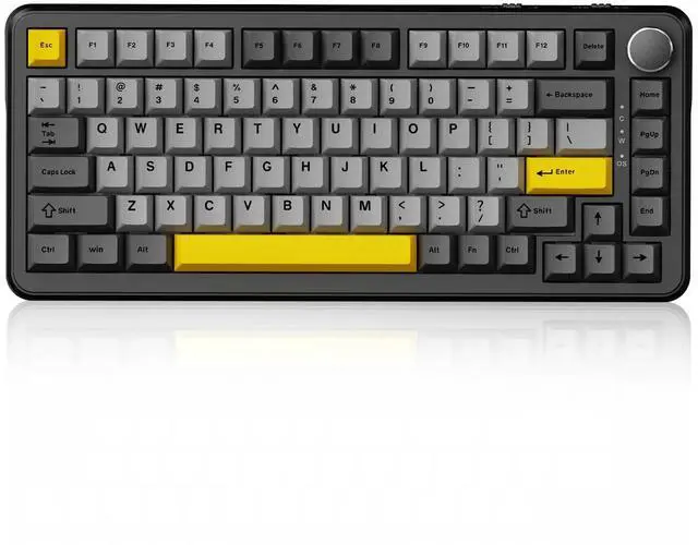 Main image of AJAZZ AK820 HE Wired 75% Gaming Keyboard, Hall Effect Magnetic Switch with Rapid Trigger, 8KHz Polling Rate, Gasket Mount, PBT Keycaps, RGB Backlit, Metal Volume Knob for PC/Mac, Black