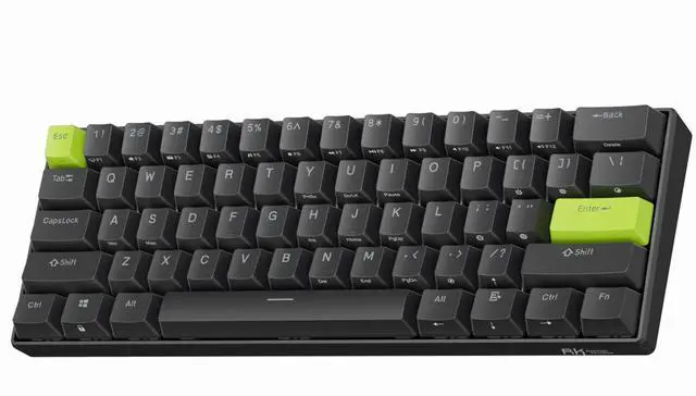 Main image of C61 HE Gaming Keyboard 60% Wired Mechanical Keyboard with Hall Effect Magnetic Switch 8000Hz Polling Rate Rapid Trigger RGB Backlit, 61 Keys, Black Green
