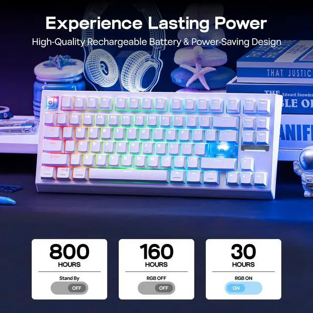 Alt view image 5 of 7 - G84 HE Wireless Hall Effect Keyboard, 8K Polling & 8000mAh