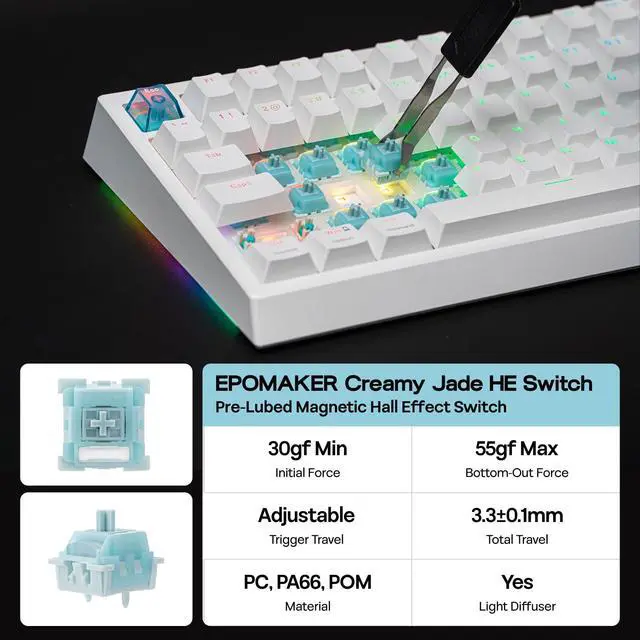 Alt view image 7 of 7 - G84 HE Wireless Hall Effect Keyboard, 8K Polling & 8000mAh
