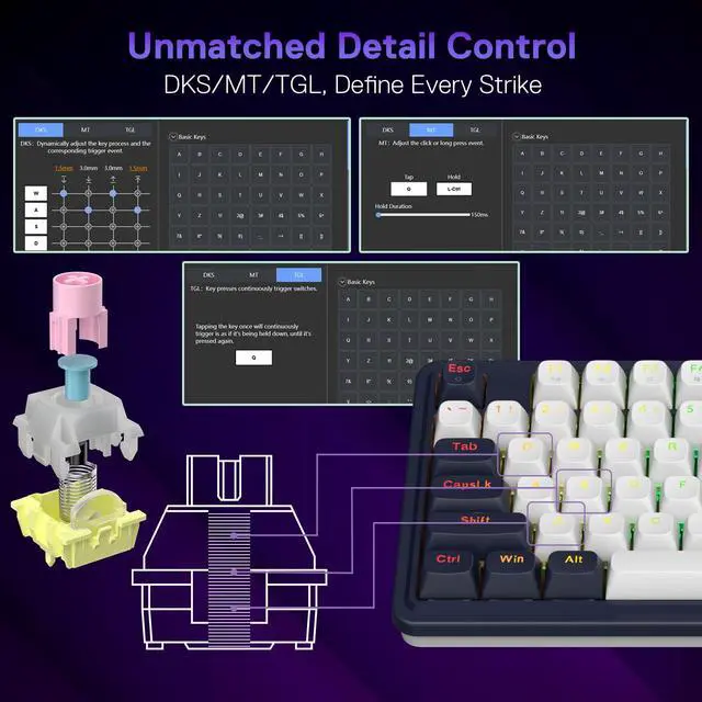 Alt view image 7 of 7 - K673 HE Wired Hall-Effect Rapid Trigger Magnetic Gaming Keyboard