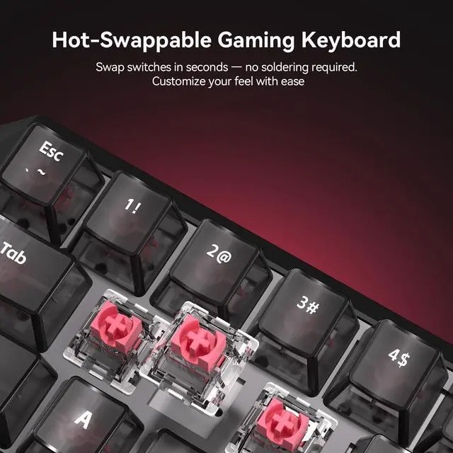 Alt view image 7 of 7 - Flux 68 HE Mechanical Gaming Keyboard Rapid Trigger with Adjustable Actuation 0.01-3.5 mm, Hall Effect Magnetic Switch, 8000Hz Polling, RGB Backlit, 65% Wired Keyboard for PC Laptop Gamer