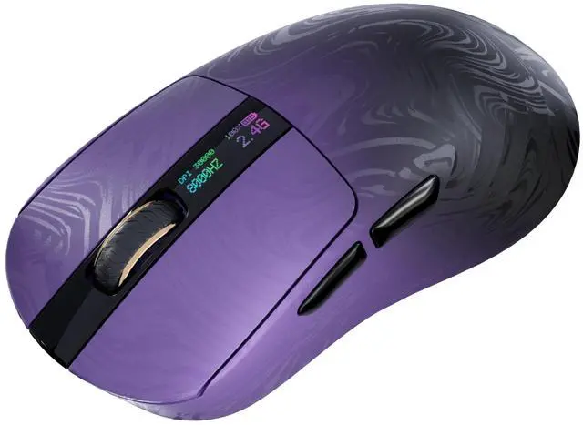 Main image of Carbonis Wireless Gaming Mouse with Digital Display, PAW3950 Sensor, 8K Polling, 30K DPI, Carbon Fiber Composite Shell, Ergonomic Right Hand Esports Mouse for PC Gaming (Black Purple)