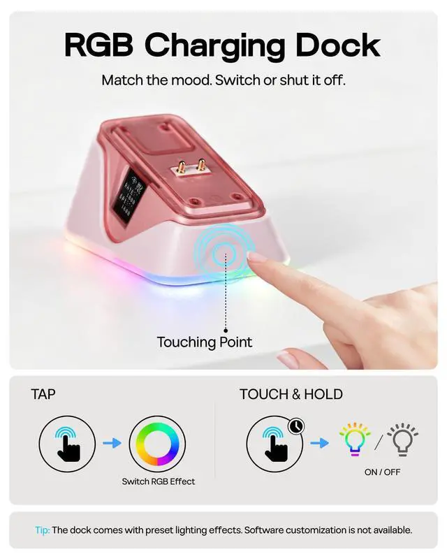 Alt view image 6 of 7 - NEX Lite Wireless Gaming Mouse w/Screens & RGB Charging Dock