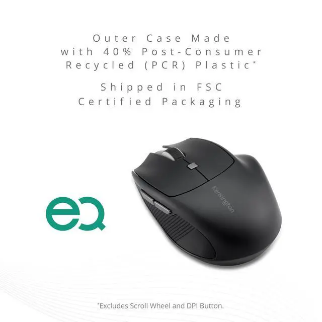 Alt view image 7 of 7 - Wireless Mouse, Pro Fit Ergo MY435 EQ Rechargeable Mouse, Fits Small to Medium-Size Hands, Programmable Buttons, Quiet-Click Buttons, Bluetooth 5.0 & 2.4GHz Connection - Black (K72501NA)