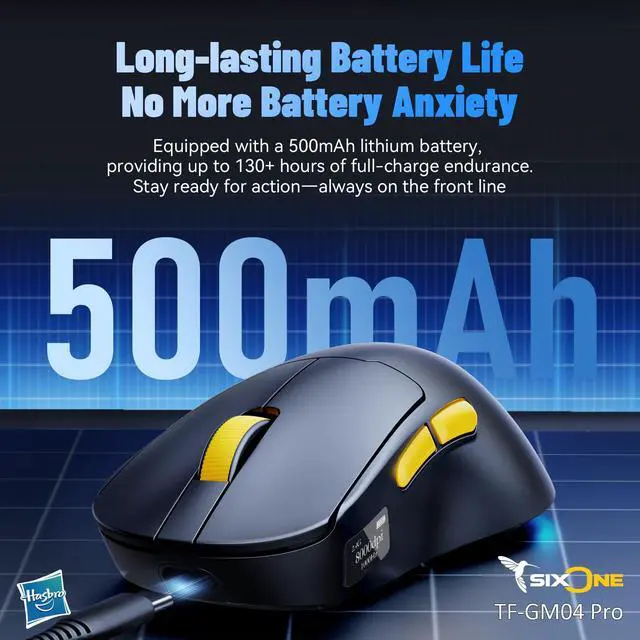 Alt view image 3 of 7 - Gaming Mouse GM04 Pro, Wireless Gaming Mouse Tri-Mode Bluetooth/2.4G/Wired, 53g Ultra-Light, 24,000 DPI PAW3311 Sensor, RGB, 1000Hz, Rechargeable PC Gaming Mouse (Black)