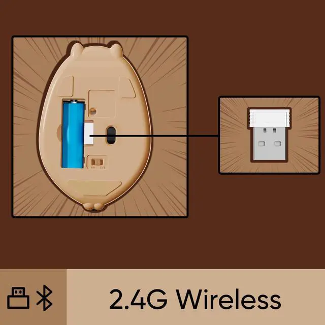 Alt view image 2 of 7 - Wireless Gaming Mouse Capybara, Tri-Mode Mouse BT3.0/BT5.0/2.4G, Cute Optical Cordless Cartoon Mice for Computer/Laptop/Desktop/PC, Compatible with Mac/Win