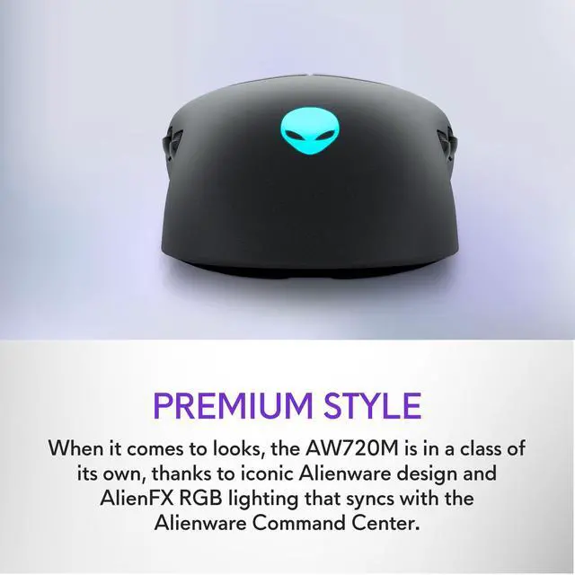 Alt view image 6 of 7 - AW720M Tri-Mode Wireless Gaming Mouse - 2.4GHz Wireless, Bluetooth 5.1, 26,000 DPI, 8-Fully Programmable Buttons, Magnetic Snap Charging Adapter USB-A to USB-C Cable - Dark Side of The Moon
