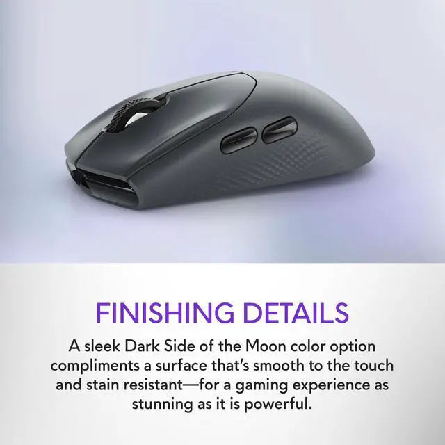 Alt view image 7 of 7 - AW720M Tri-Mode Wireless Gaming Mouse - 2.4GHz Wireless, Bluetooth 5.1, 26,000 DPI, 8-Fully Programmable Buttons, Magnetic Snap Charging Adapter USB-A to USB-C Cable - Dark Side of The Moon