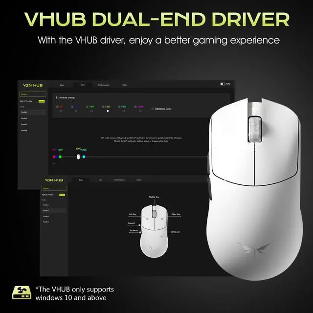 Alt view image 7 of 7 - F2 Pro Max Wireless Lightweight Gaming Mouse with 26K Optical Sensor