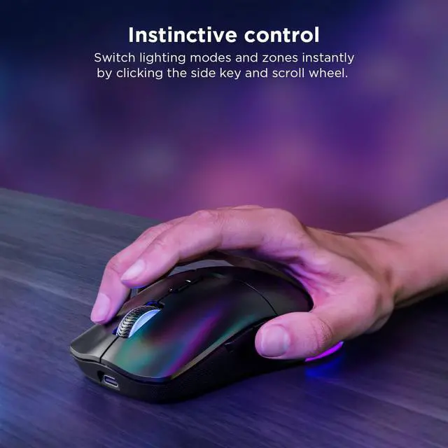 Alt view image 6 of 7 - Legion M220 Wireless RGB Gaming Mouse, Dual Channel Bluetooth, 2.4Ghz Wireless, USB-C Charging, 5-Level DPI Switch, Symmetrical Medium-Large Size, Black