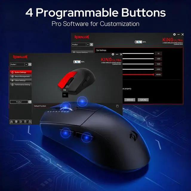 Alt view image 5 of 7 - M999 Wireless Gaming Mouse 45000 DPI Remapping Keys