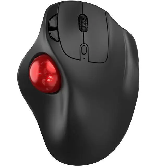 Main image of Wireless Trackball Mouse, Ergonomic Mouse with 30° Tilt, 5 DPI, Red