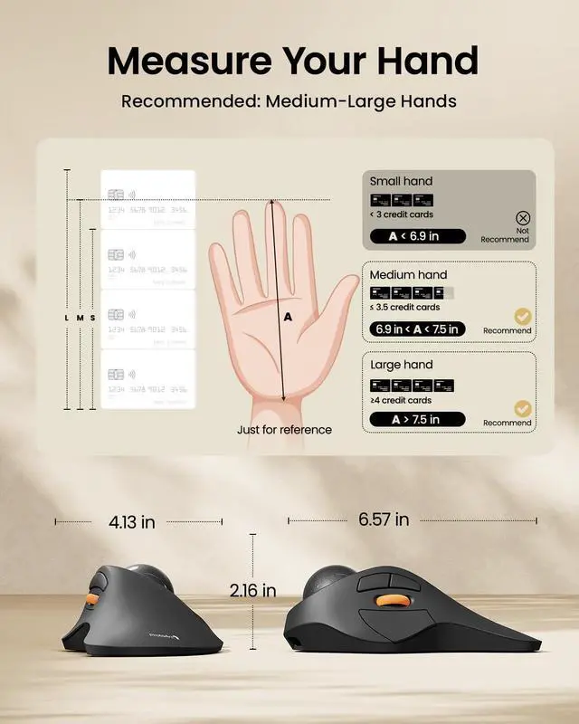 Alt view image 6 of 7 - EM03 NL Wireless Bluetooth Trackball Mouse, Finger Control, Gray