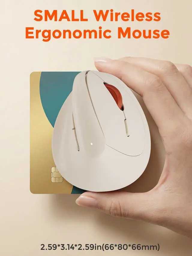 Alt view image 2 of 7 - Ergonomic Vertical Wireless Mouse for Small Hands,2.4GHz / BT Optical Vertical Mice with Ergo Design for Comfort and Reduced Wrist Strain,3 Multi-Device Connectivity for Computer/PC/Laptop