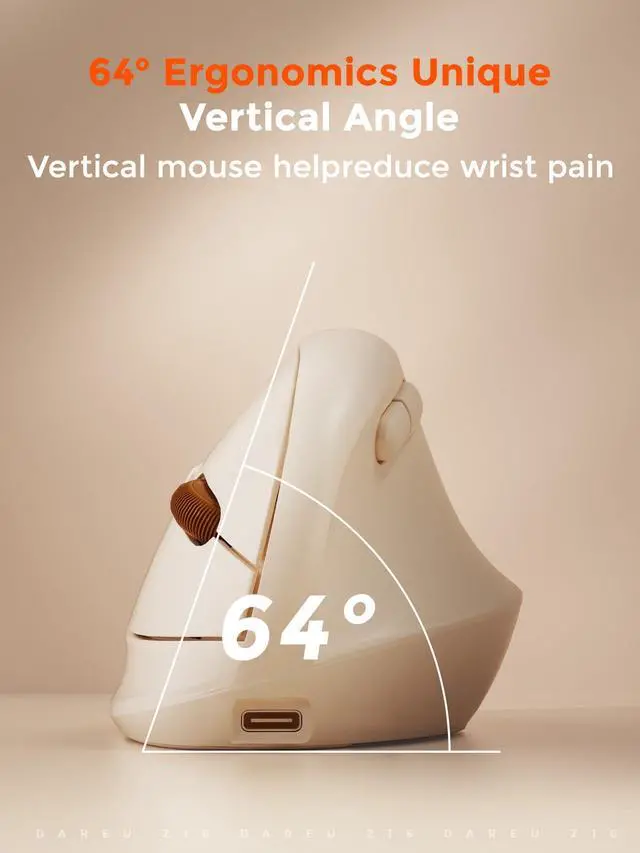Alt view image 6 of 7 - Ergonomic Vertical Wireless Mouse for Small Hands,2.4GHz / BT Optical Vertical Mice with Ergo Design for Comfort and Reduced Wrist Strain,3 Multi-Device Connectivity for Computer/PC/Laptop