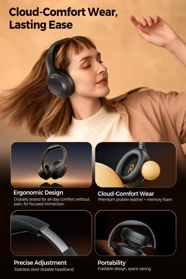 Alt view image 5 of 7 - Cove Pro - Over Ear Headphones - Black