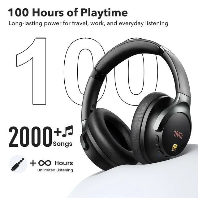 Alt view image 6 of 7 - Hybrid Active Noise Cancelling Bluetooth Headphones with Hi-Res Audio