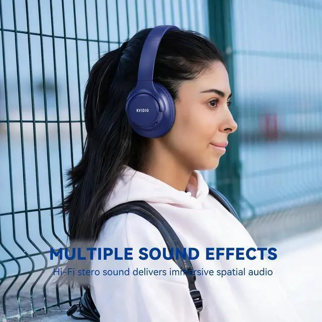 Alt view image 6 of 7 - Bluetooth Headphones Over Ear, 65 Hours Playtime Wireless Headphones with Microphone, Foldable Lightweight Headset with Deep Bass, HiFi Stereo Sound Low Latency for Travel Work Cellphone