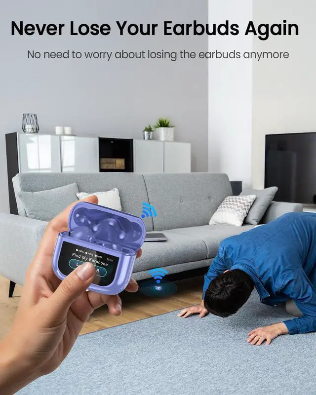 Alt view image 7 of 7 - Wireless Earbuds, ANC ENC Noise Cancelling Ear Buds with Touch Screen