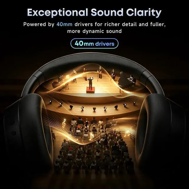 Alt view image 6 of 7 - Hybrid Active Noise Cancelling Bluetooth Headphones Wireless Headphones