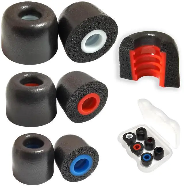 Main image of Memory Foam Replacement Ear Tips Fits 4.5mm-6mm, Noise Isolating Anti-Slip
