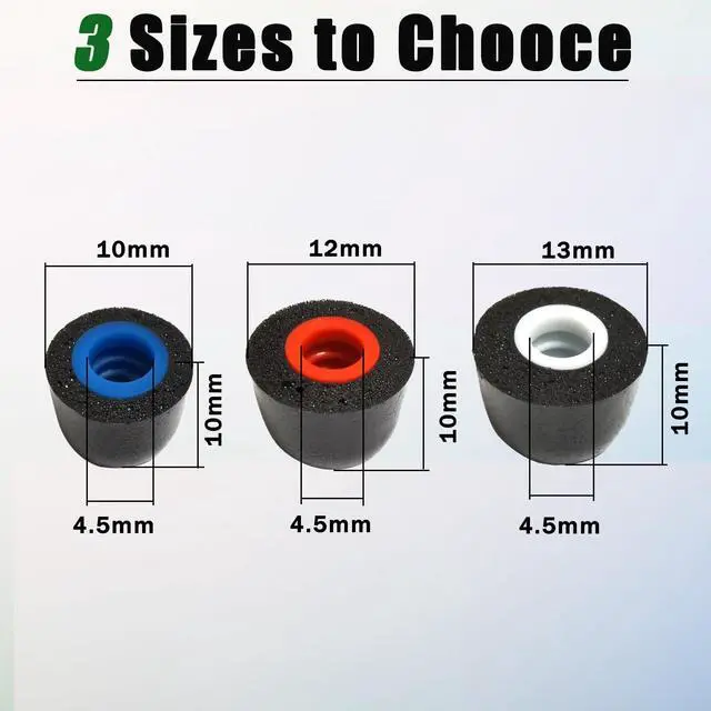 Alt view image 4 of 5 - Memory Foam Replacement Ear Tips Fits 4.5mm-6mm, Noise Isolating Anti-Slip