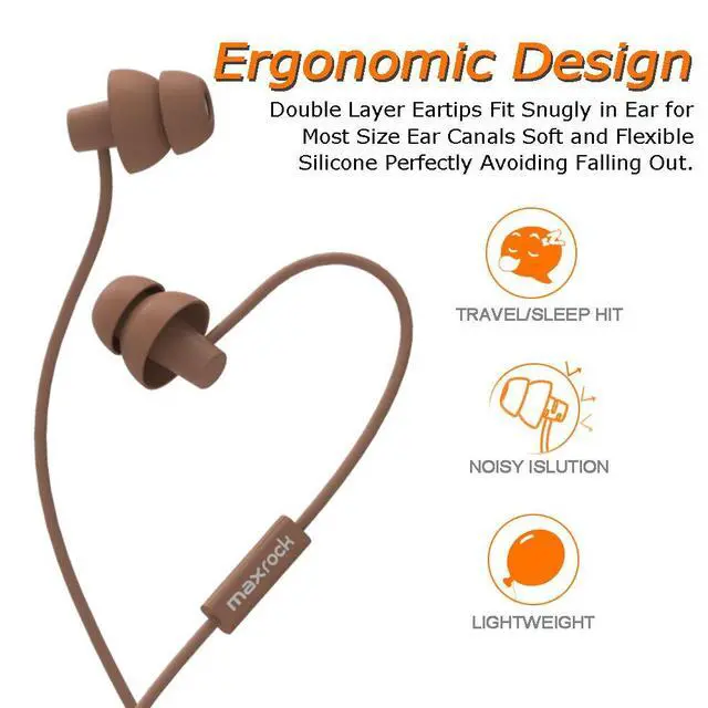Alt view image 2 of 5 - Sleeping Headphones, in-Ear Soundproof Earplug Soft Earbuds with Mic Noise Cancelling Soft Comfortable Sleep Earphones for Side Sleeper, Insomnia, Snoring, Air Travel, Bedtime Listening