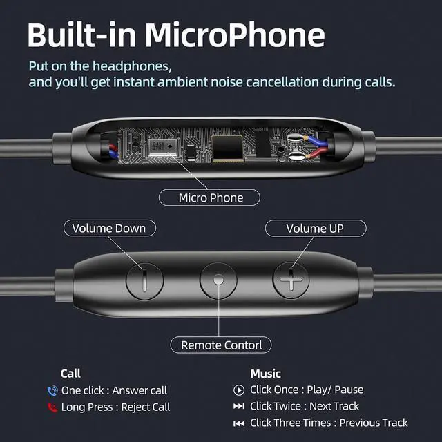 Alt view image 3 of 7 - Wired Headphones with Boost Deep Bass & Mic Noise-Canceling Earphone In-Ear