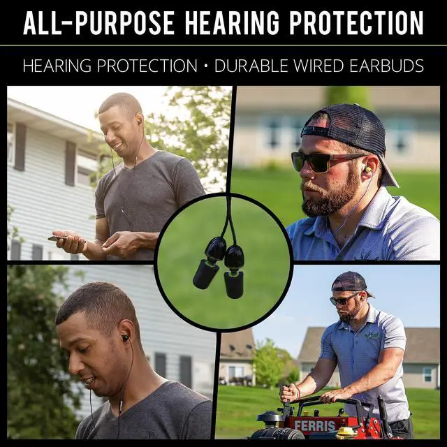 Alt view image 2 of 7 - Wired Hearing Protection Headphones, OSHA Compliant Work Earbuds