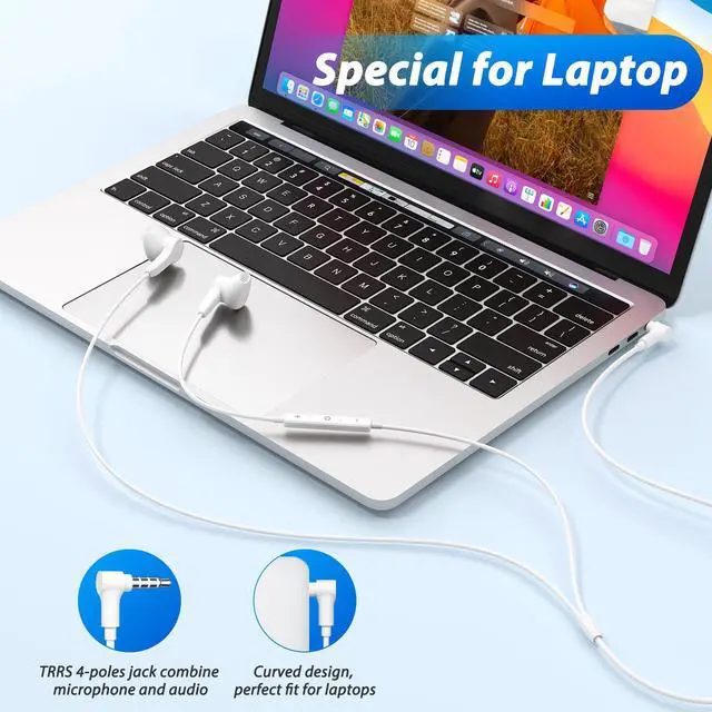 Alt view image 2 of 7 - School Earbuds Wired 3.5mm Headphone with Mic for Laptop PC Office