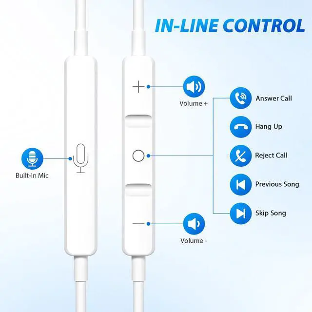 Alt view image 7 of 7 - School Earbuds Wired 3.5mm Headphone with Mic for Laptop PC Office