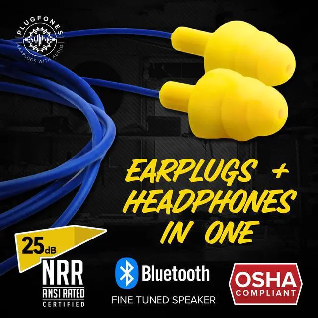 Alt view image 2 of 7 - Basic Pro Bluetooth Earplug Headphones for Work, OSHA Compliant