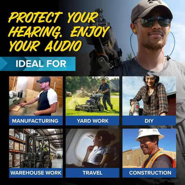 Alt view image 3 of 7 - Basic Pro Bluetooth Earplug Headphones for Work, OSHA Compliant
