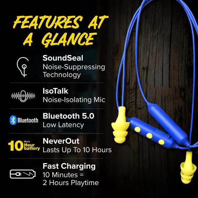 Alt view image 5 of 7 - Basic Pro Bluetooth Earplug Headphones for Work, OSHA Compliant