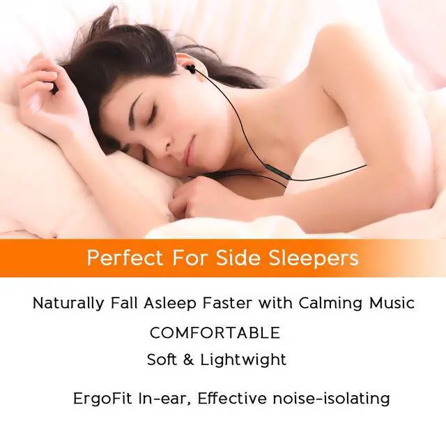 Alt view image 3 of 7 - Sleep Earbuds, Ultra-Soft Comfortable Noise Isolating Earplugs Workout Headphones in-Ear Earphones w/Mic & Volume Control - Perfect for Side Sleeper Air Travel, Meditation & Insomnia