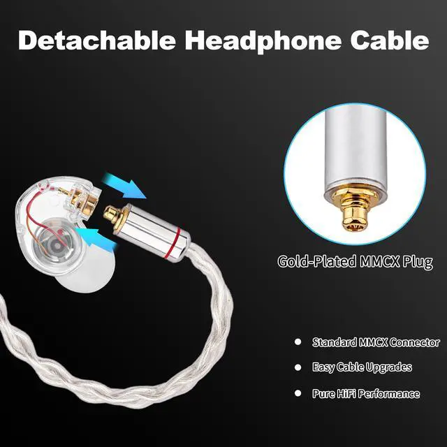 Alt view image 3 of 7 - Wired Gaming Earbuds with Detachable Silver-Plated 3.5mm Cable