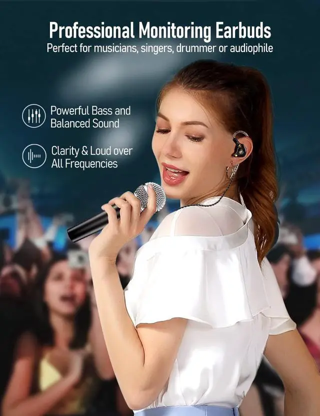 Alt view image 3 of 7 - Vibes 201 HiFi Wired Earbuds in Ear Monitor Headphones