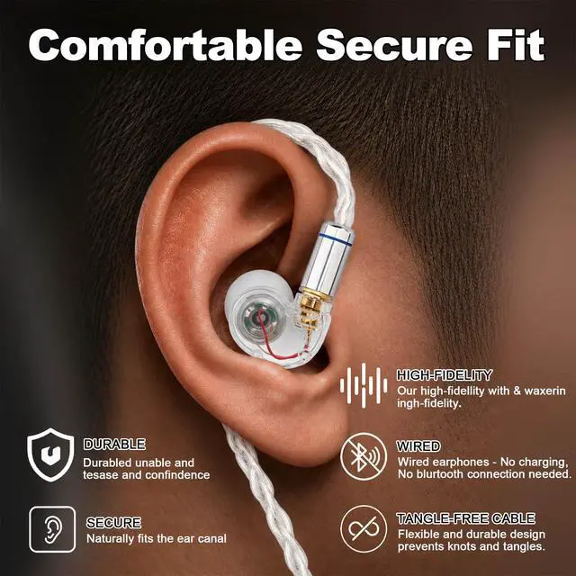 Alt view image 4 of 7 - Wired Gaming Earbuds with Detachable Silver-Plated 3.5mm Cable