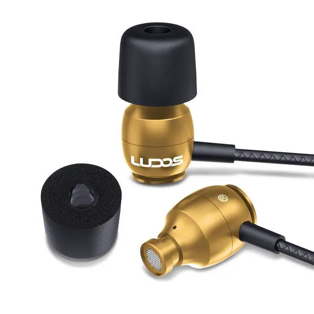 Alt view image 7 of 7 - Clamor Wired Earbuds in-Ear Headphones, 5 Years Warranty, Earphones with Microphone, Noise Isolating Ear Buds, Memory Foam for iPhone, Samsung, School Students, Kids, Women, Small Ears - Gold