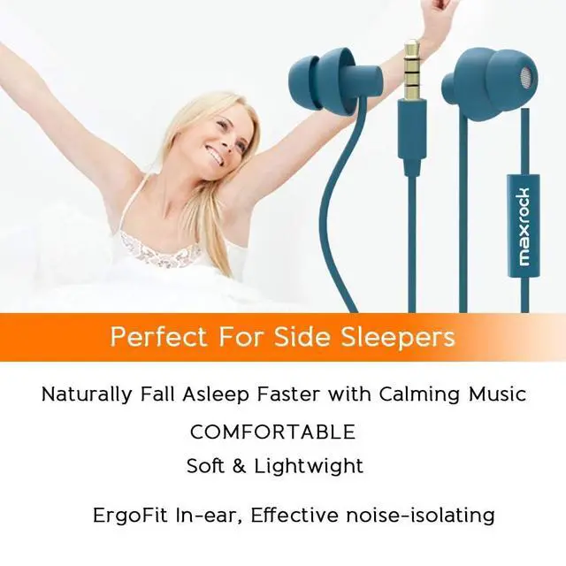 Alt view image 7 of 7 - Sleep Earplugs - Noise Isolating Ear Plugs Sleep Earbuds Headphones with Unique Total Soft Silicone Perfect for Insomnia, Side Sleeper, Snoring, Air Travel, Meditation & Relaxation(wh) (Blue)