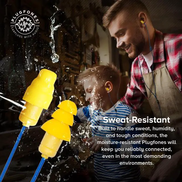 Alt view image 5 of 7 - Guardian Earplug Headphones - OSHA Approved Noise Isolating in-Ear Earbuds with Hearing Protection - Wired Hybrid for Work and Travel - Includes Silicone and Foam Earplugs - Blue & Yellow