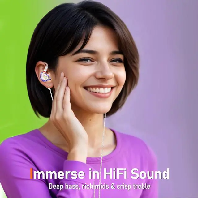 Alt view image 2 of 7 - Vibes 202M Wired Earbuds - HiFi in Ear Monitor Headphones - Noise Isolating Ear Buds w/ Mic - Clear Sound, Deep Bass & Comfort-Fit Gaming Earphones - MMCX to 3.5mm & Silver Plated Cord, Carrying Case