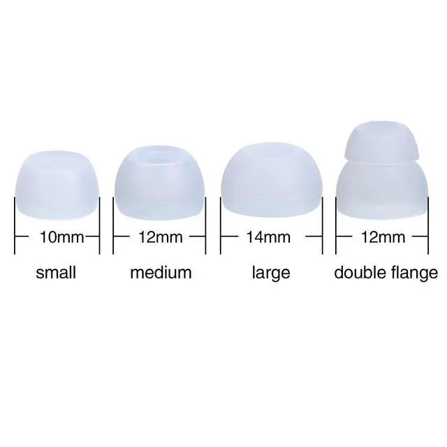 Alt view image 3 of 6 - 16 Pcs Earbud Tips Silicone Replacement, Noise Isolating Ear Bud Covers, Soft Anti-Slip Eartips, Multi Size S/M/L, Black & Clear