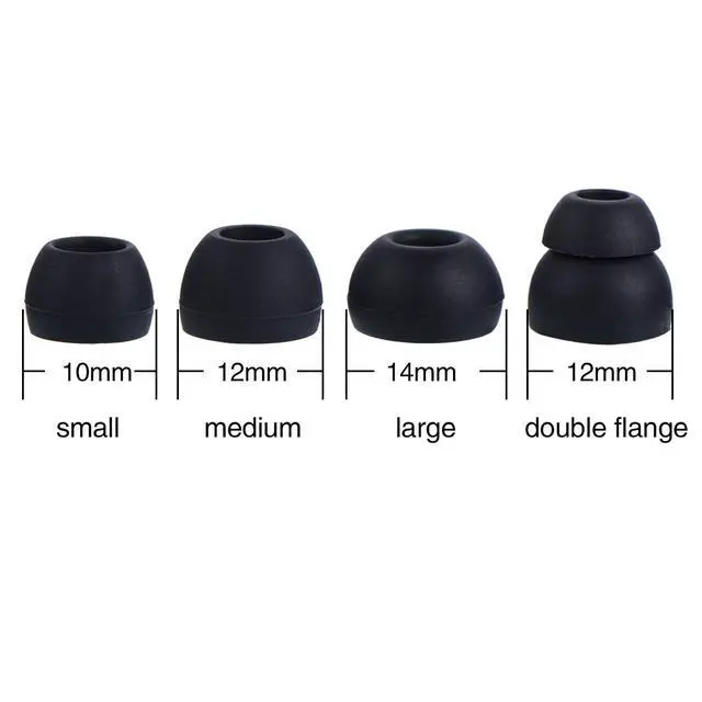 Alt view image 2 of 6 - 16 Pcs Earbud Tips Silicone Replacement, Noise Isolating Ear Bud Covers, Soft Anti-Slip Eartips, Multi Size S/M/L, Black & Clear